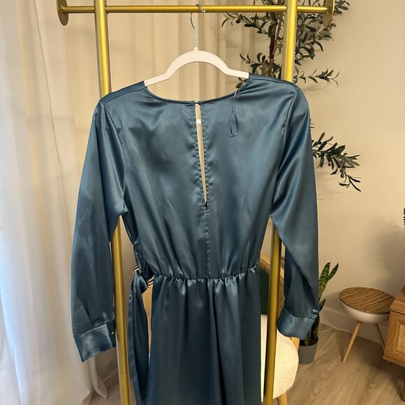 ZARA Jumpsuit SATIN ROMPER Silver BUCKLE - Picture 8 of 9